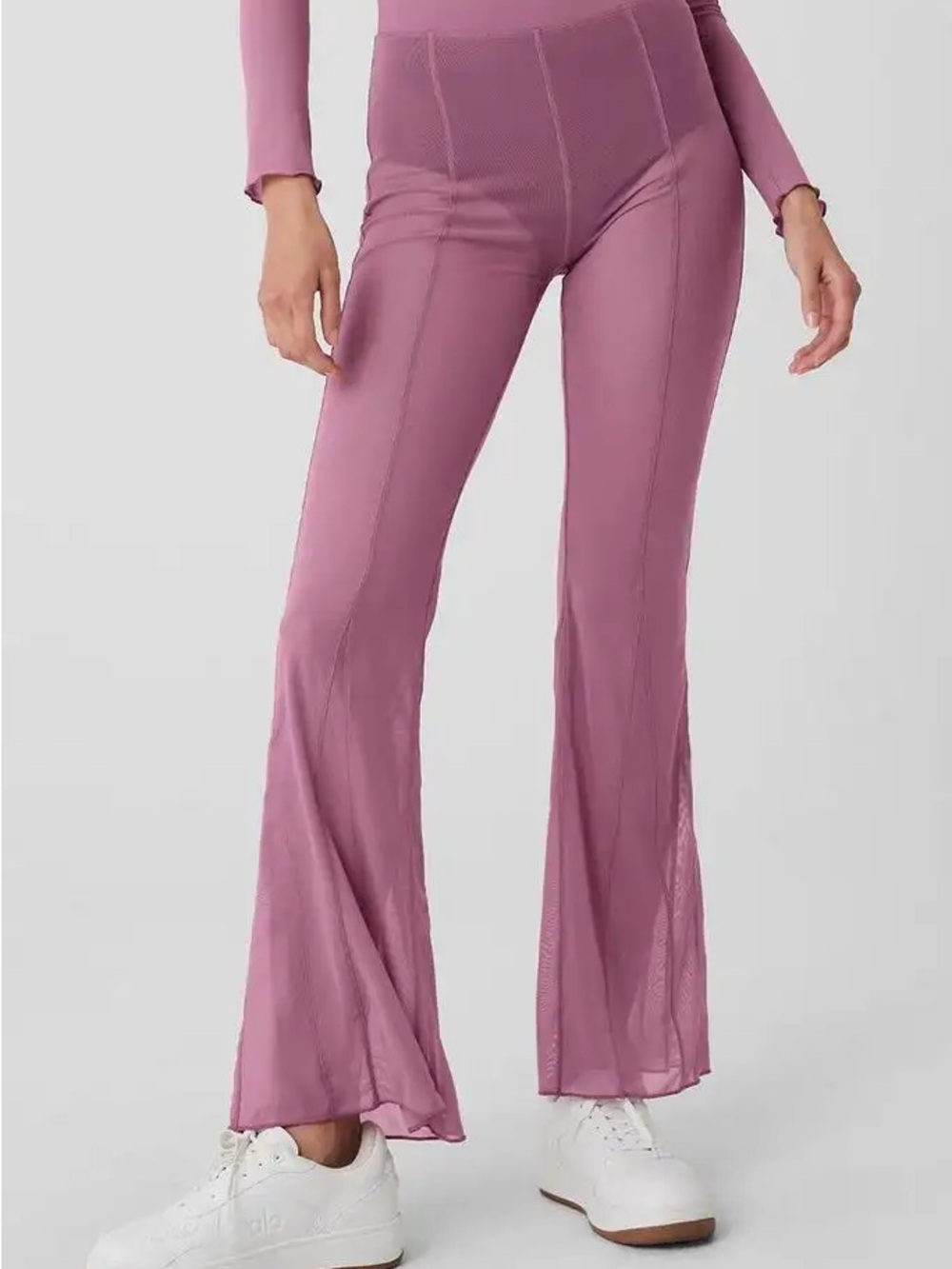 NWT ALO Yoga Mesh High-Waist Flicker Pant Soft Mulberry XS W51362R